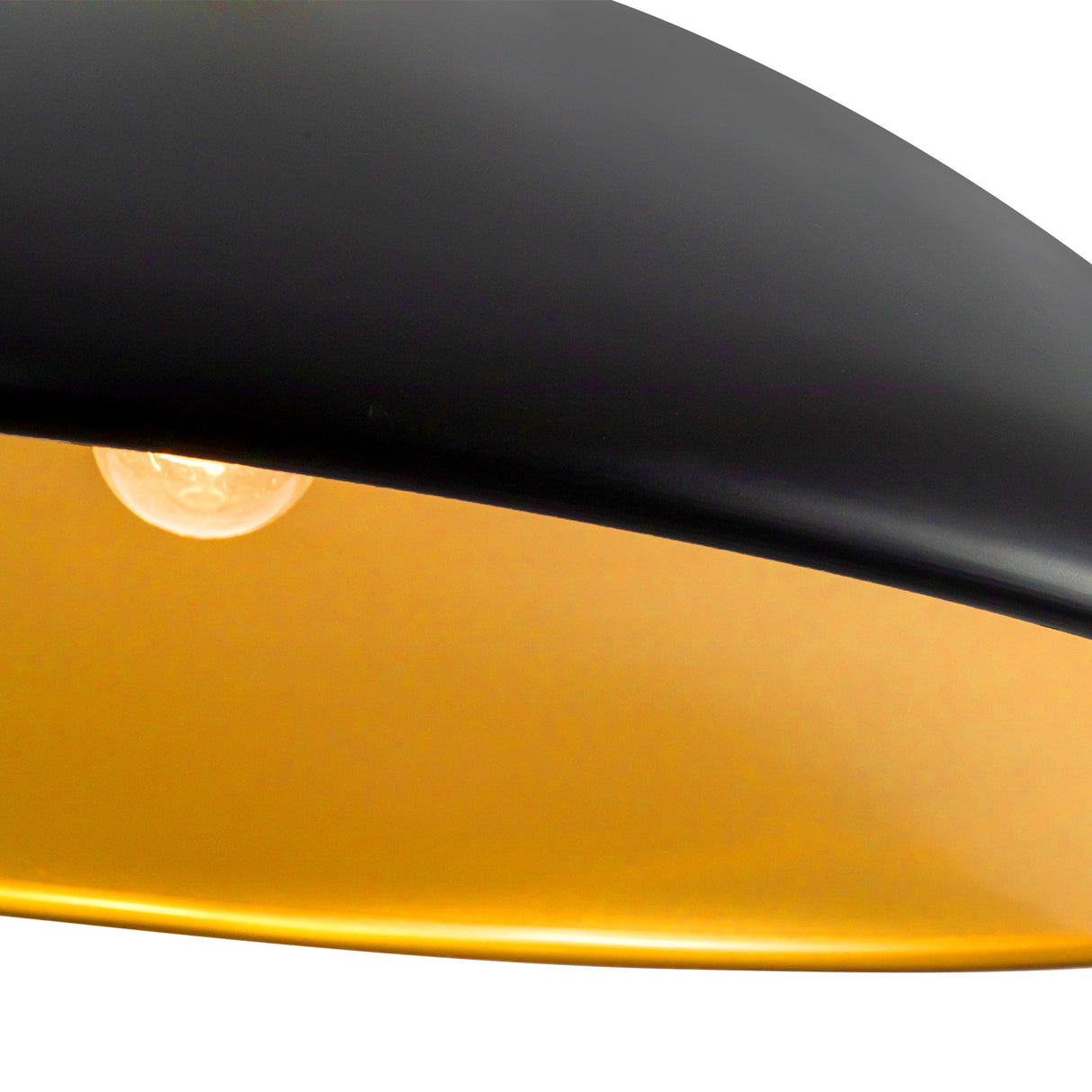 Charlie Pendant 28", Matte Black and Brushed Brass