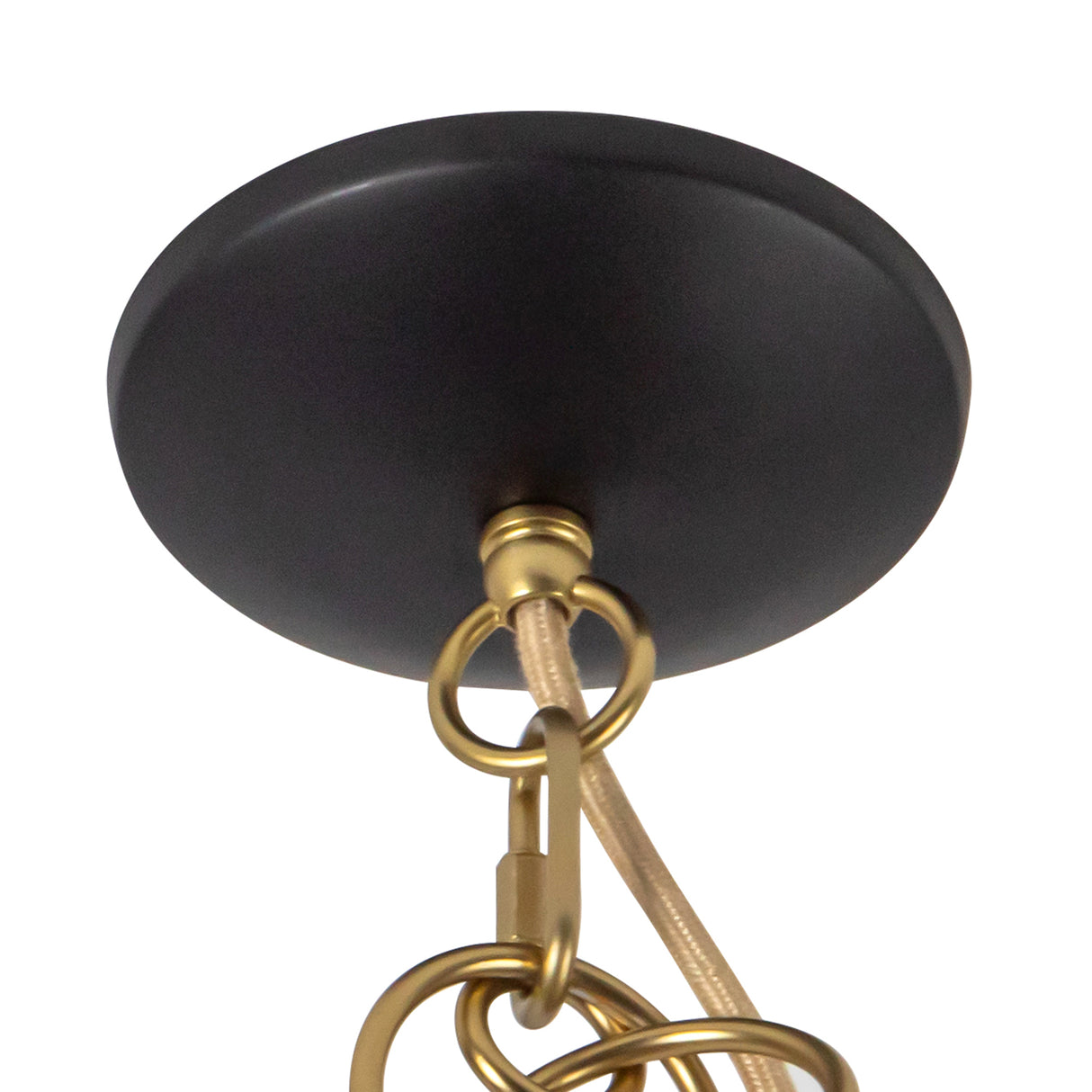 Charlie Pendant 28", Matte Black and Brushed Brass