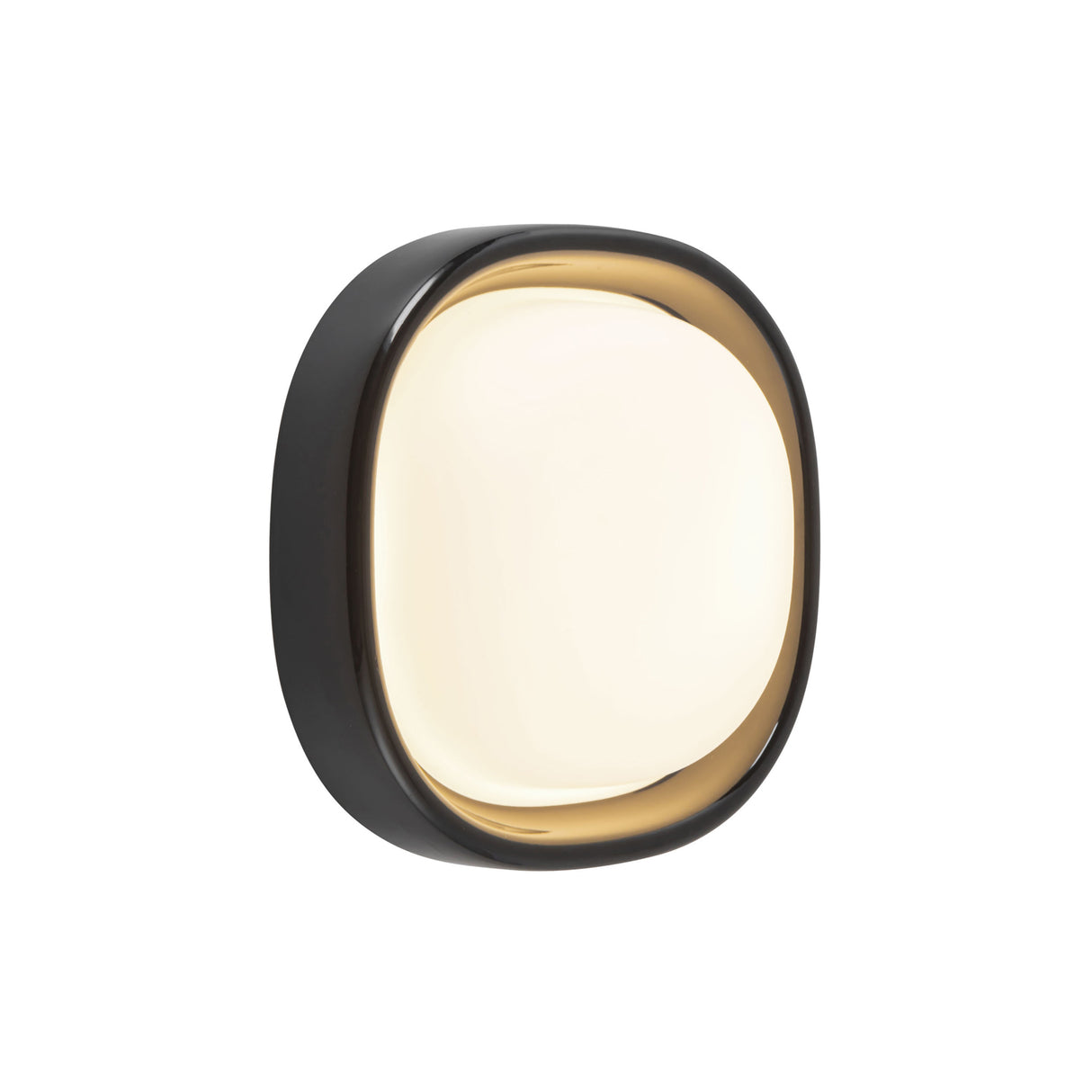 Carina LED Flush Mount 8", Glossy Black and Opal Glass