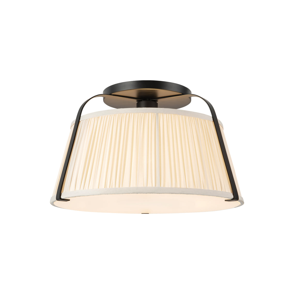 Daina Semi-Flush 13", Matte Black and White