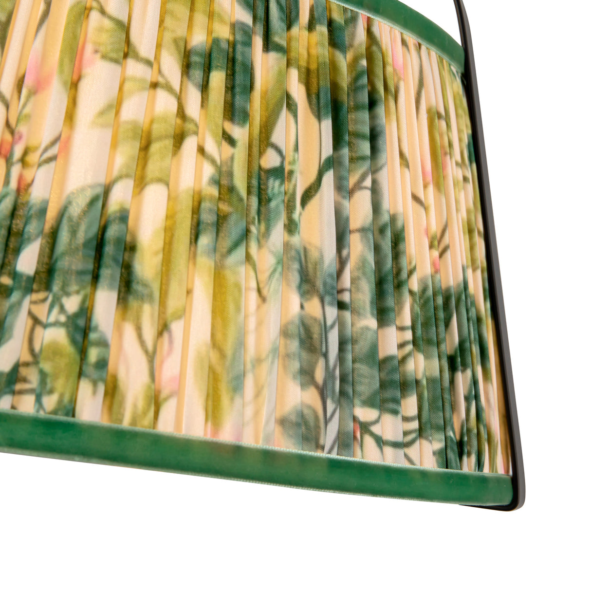 Daina Semi-Flush 13", Matte Black and Green Floral
