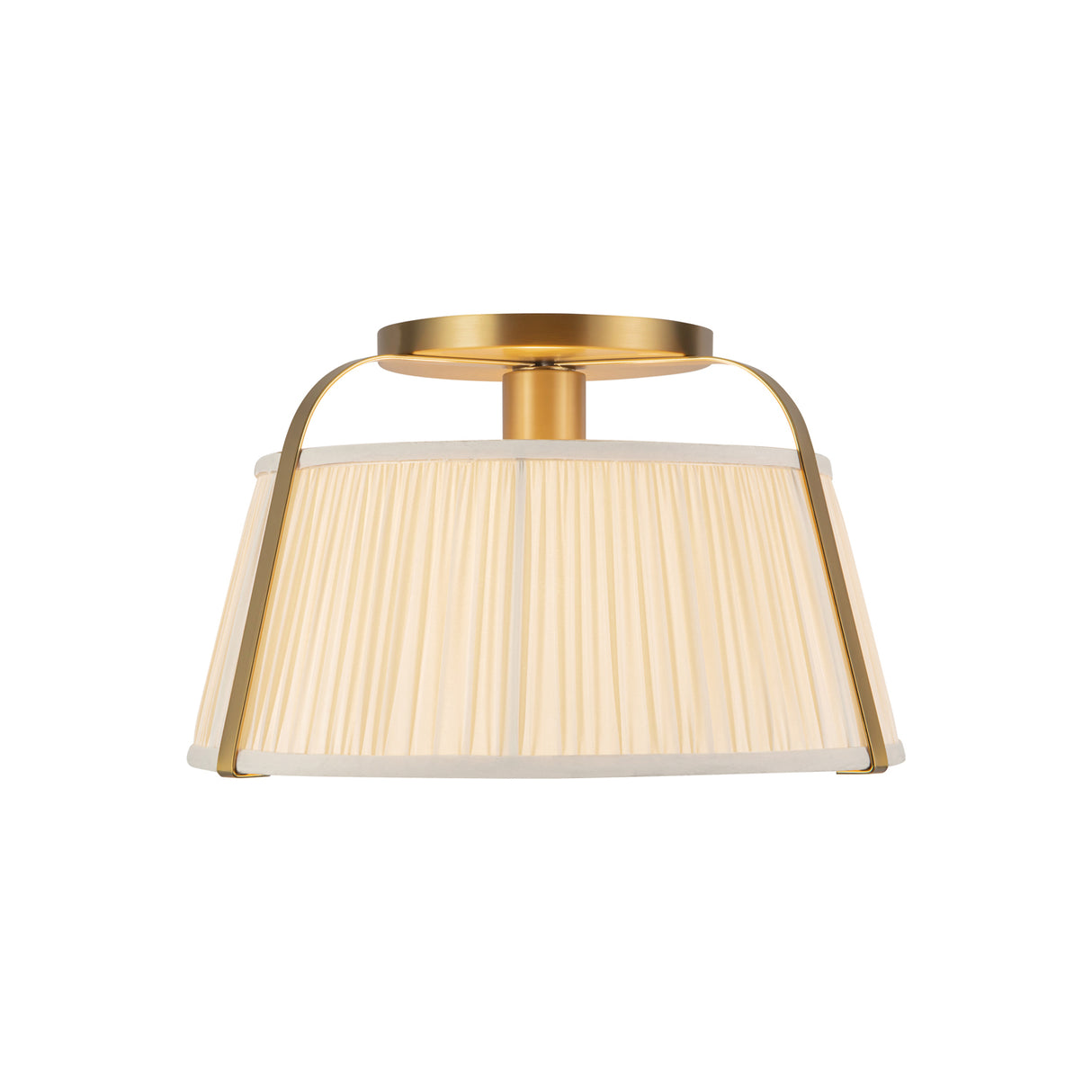 Daina Semi-Flush 13", Brushed Brass and White