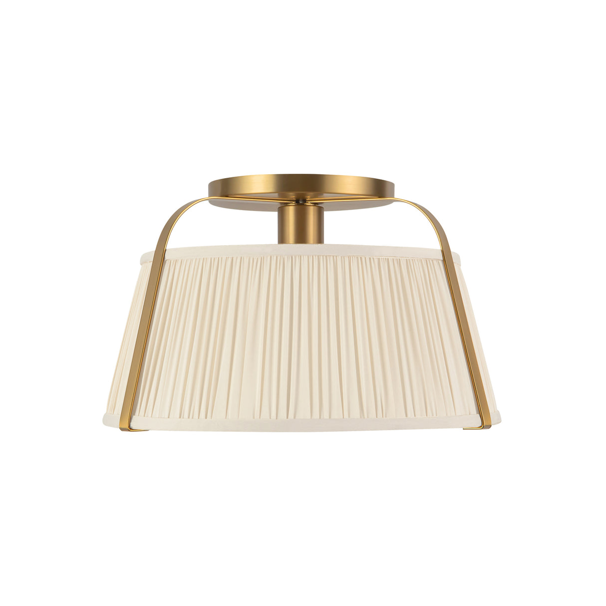 Daina Semi-Flush 13", Brushed Brass and White
