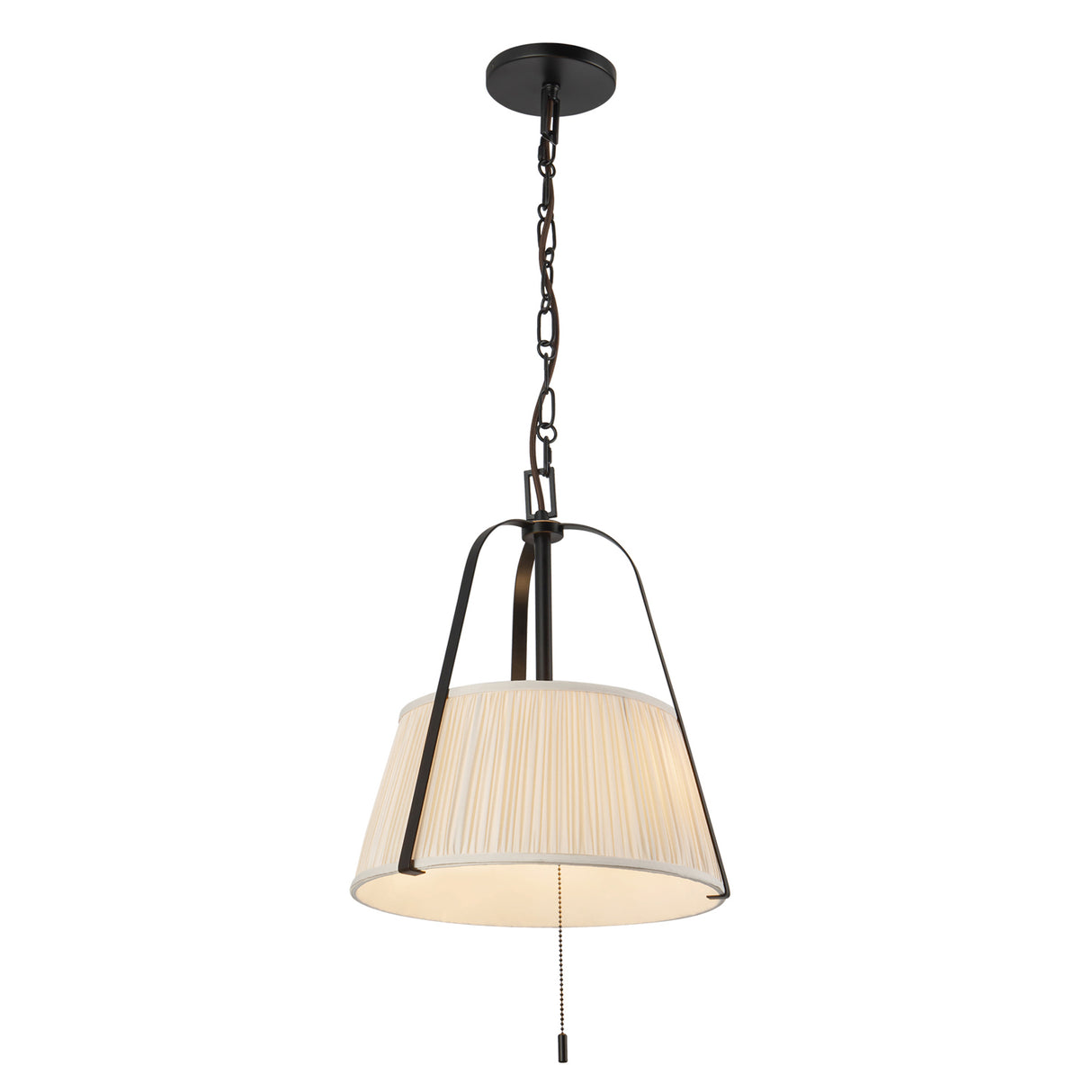Daina Pendant 13", Matte Black and White
