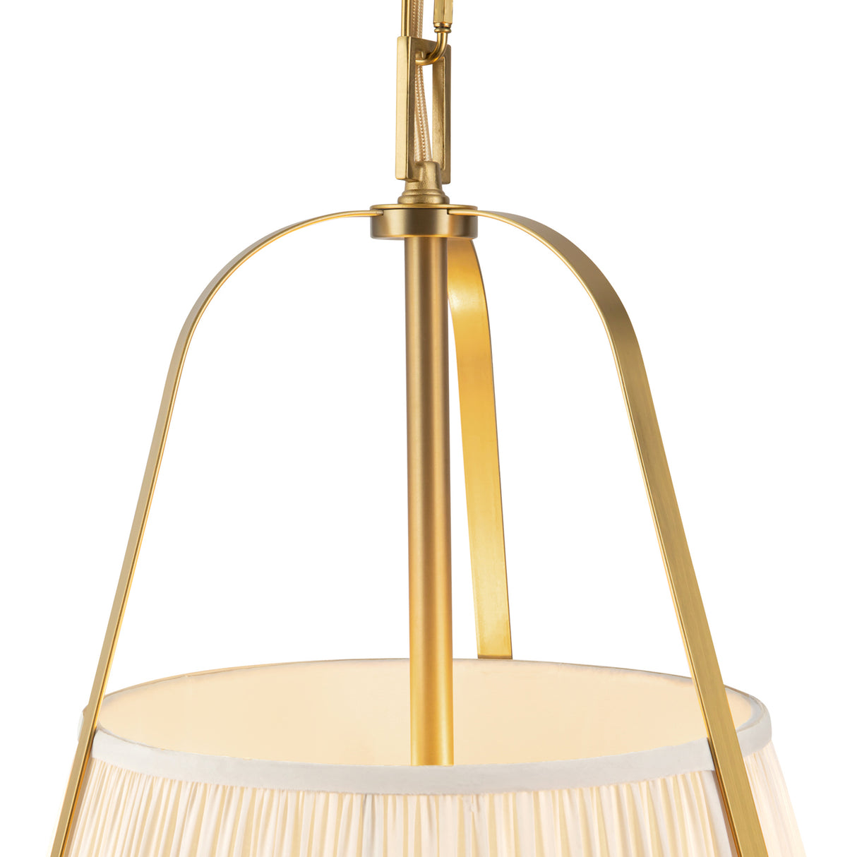 Daina Pendant 13", Brushed Brass and White