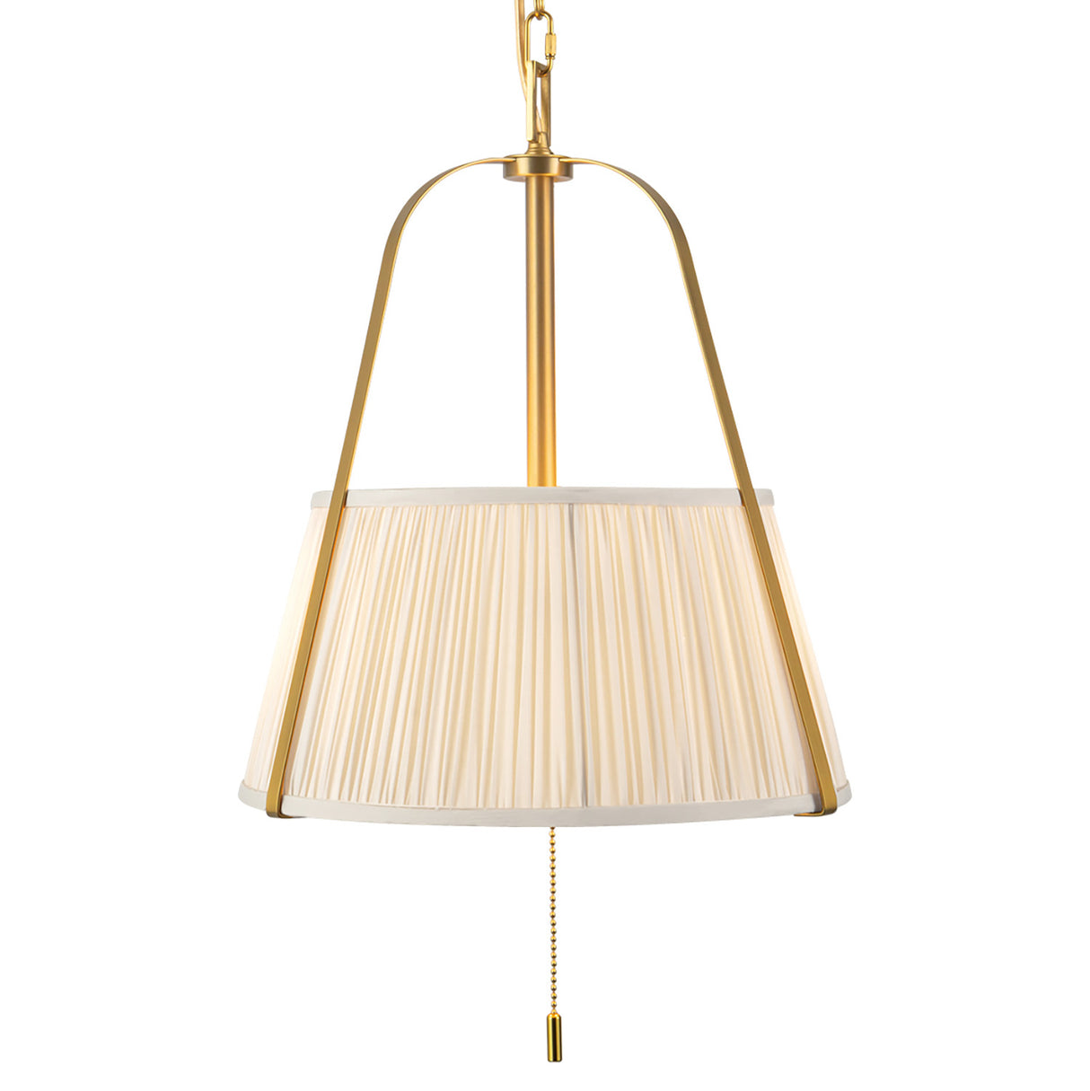 Daina Pendant 13", Brushed Brass and White