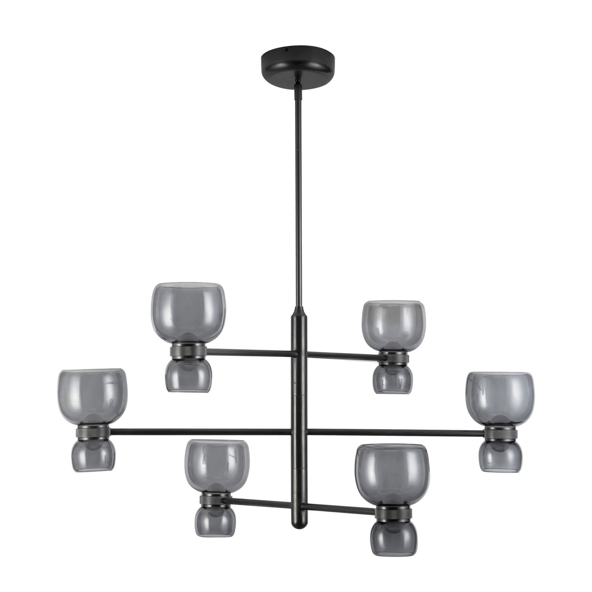 Brann LED Chandelier 36", Urban Bronze and Smoke Glass