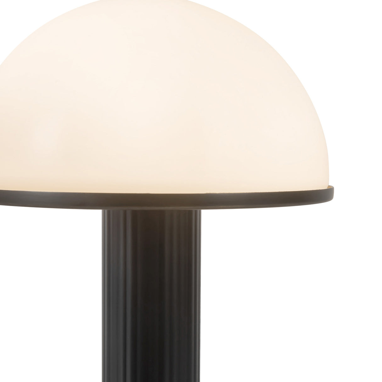 Damon Rechargeable Table Lamp 9", Urban Bronze and Opal Glass