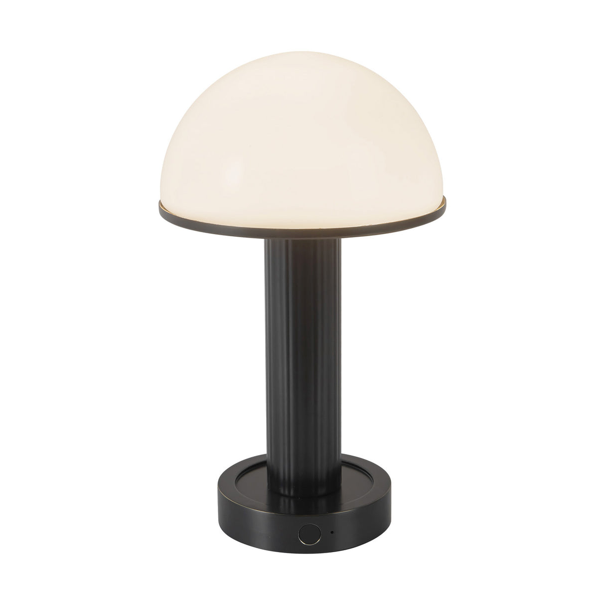 Damon Rechargeable Table Lamp 9", Urban Bronze and Opal Glass