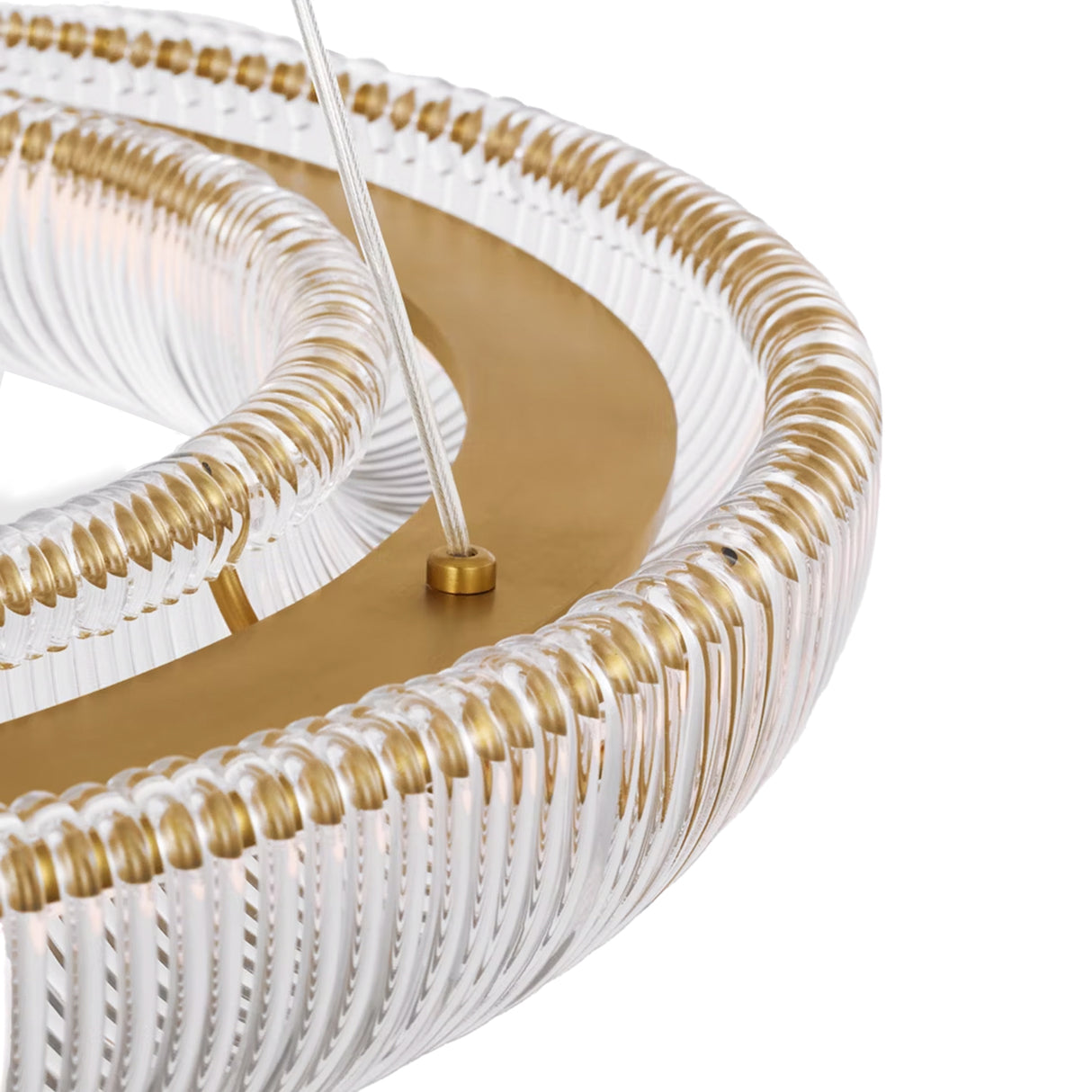 Amir Large LED Chandelier 30", Modern Brass