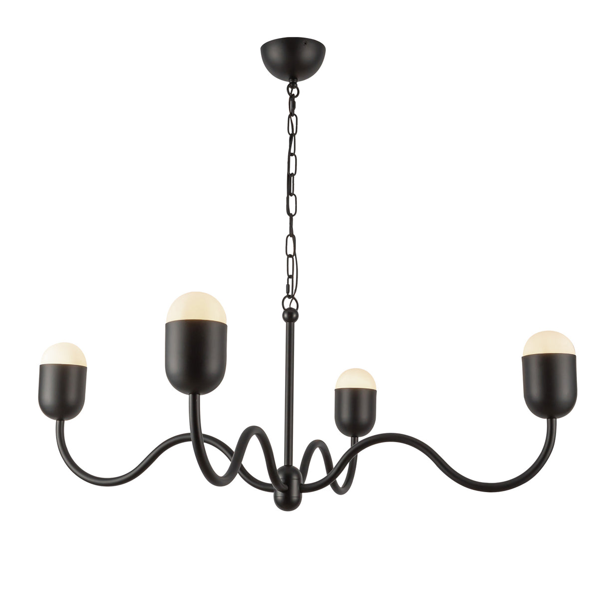Rubina 4 Light Chandelier 39", Matte Black