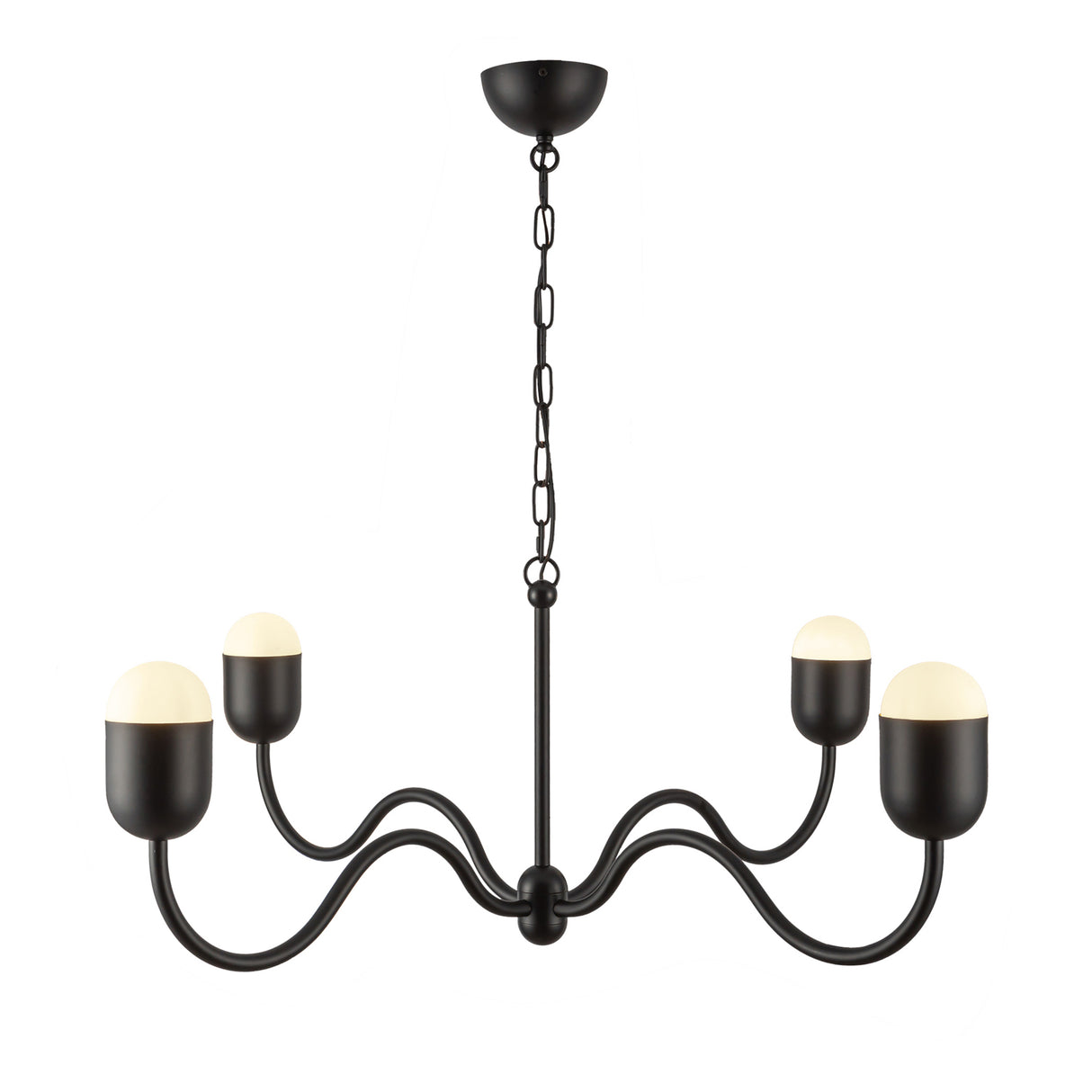 Rubina 4 Light Chandelier 39", Matte Black