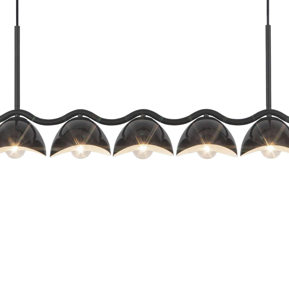 Sadira 7 Light Linear Pendant 42", Black