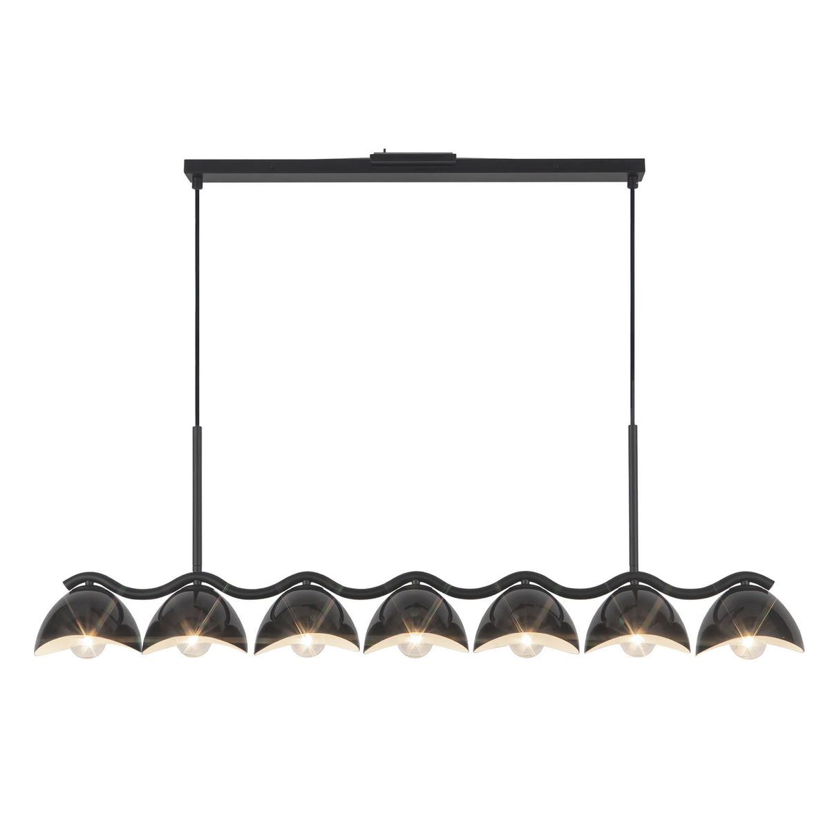Sadira 7 Light Linear Pendant 42", Black
