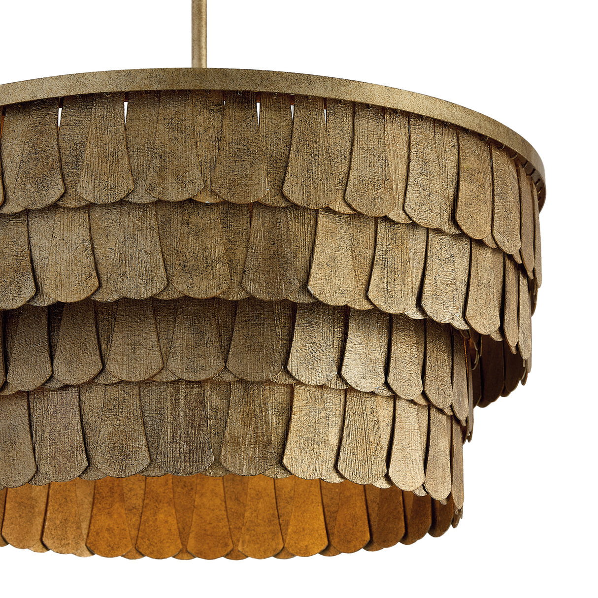 Barina Semi-Flush 21", Distressed Brushed Brass