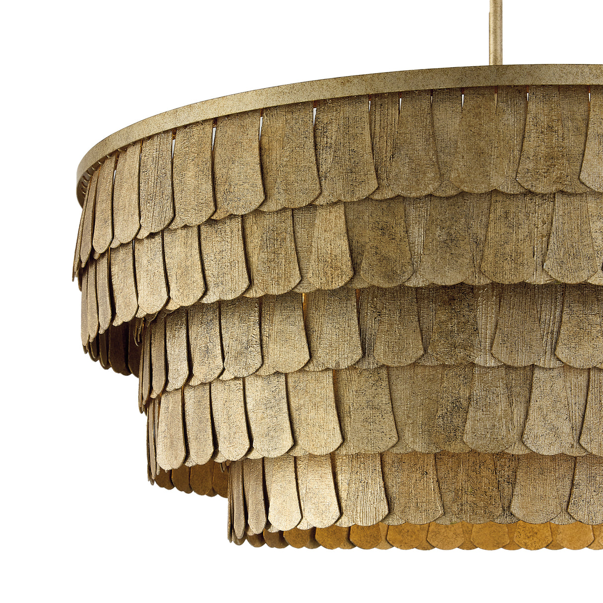 Barina Chandelier 29", Distressed Brushed Brass