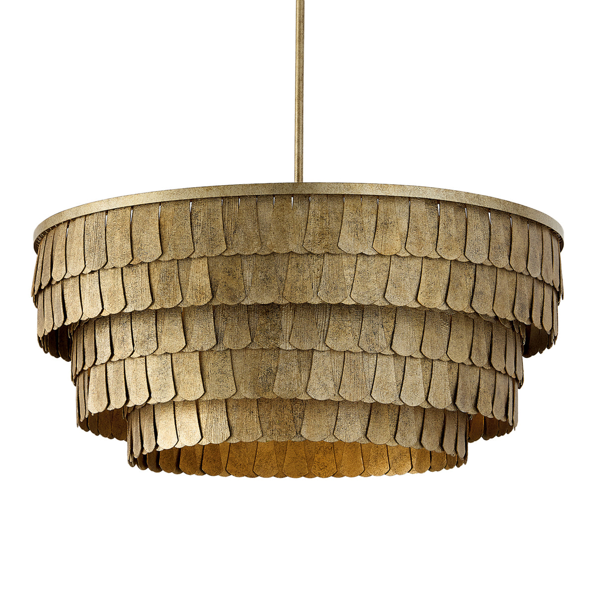 Barina Chandelier 29", Distressed Brushed Brass