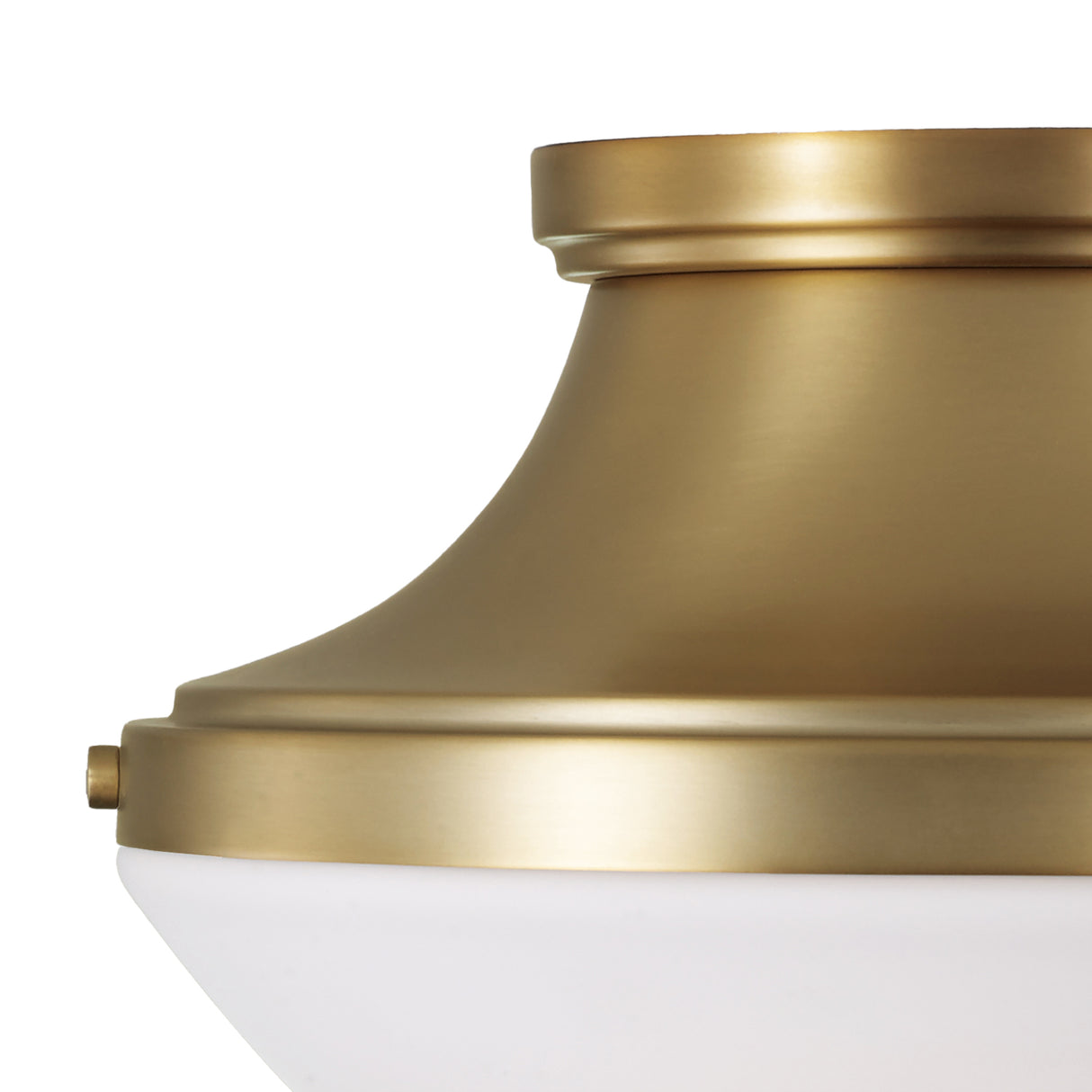 Georgia Flush Mount 14", Aged Brass and Opal Glass
