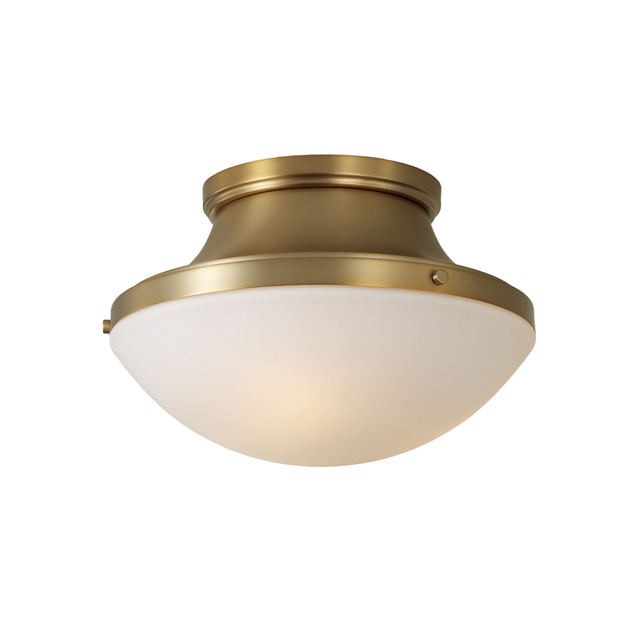 Georgia Flush Mount 14", Aged Brass and Opal Glass