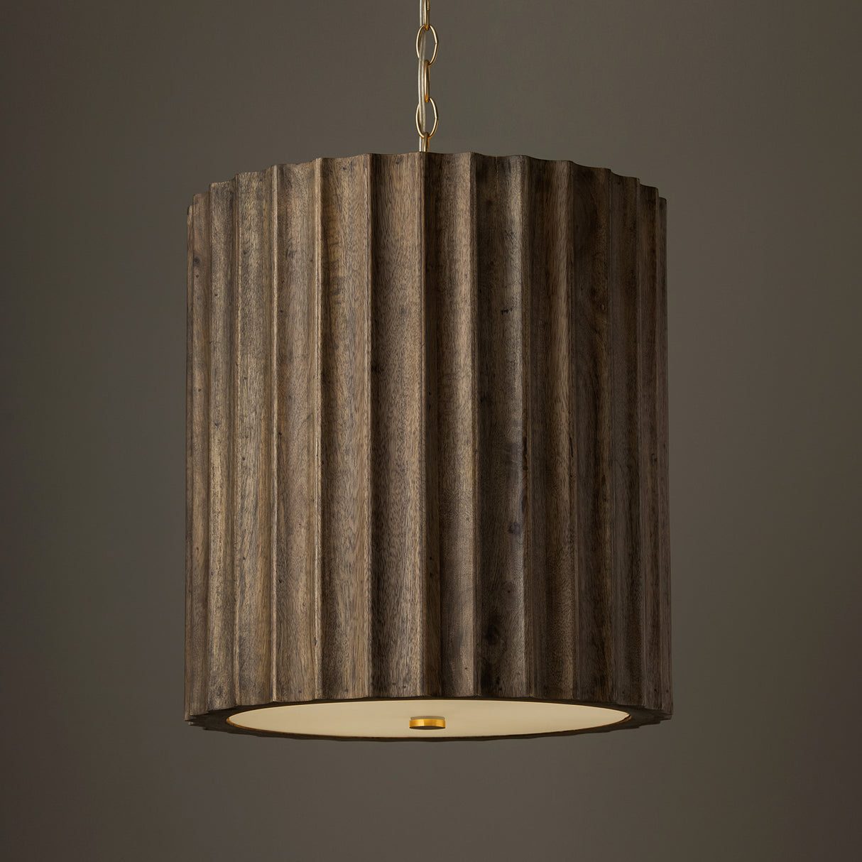 Riverton Medium Pendant 17", Espresso and Matte Brass