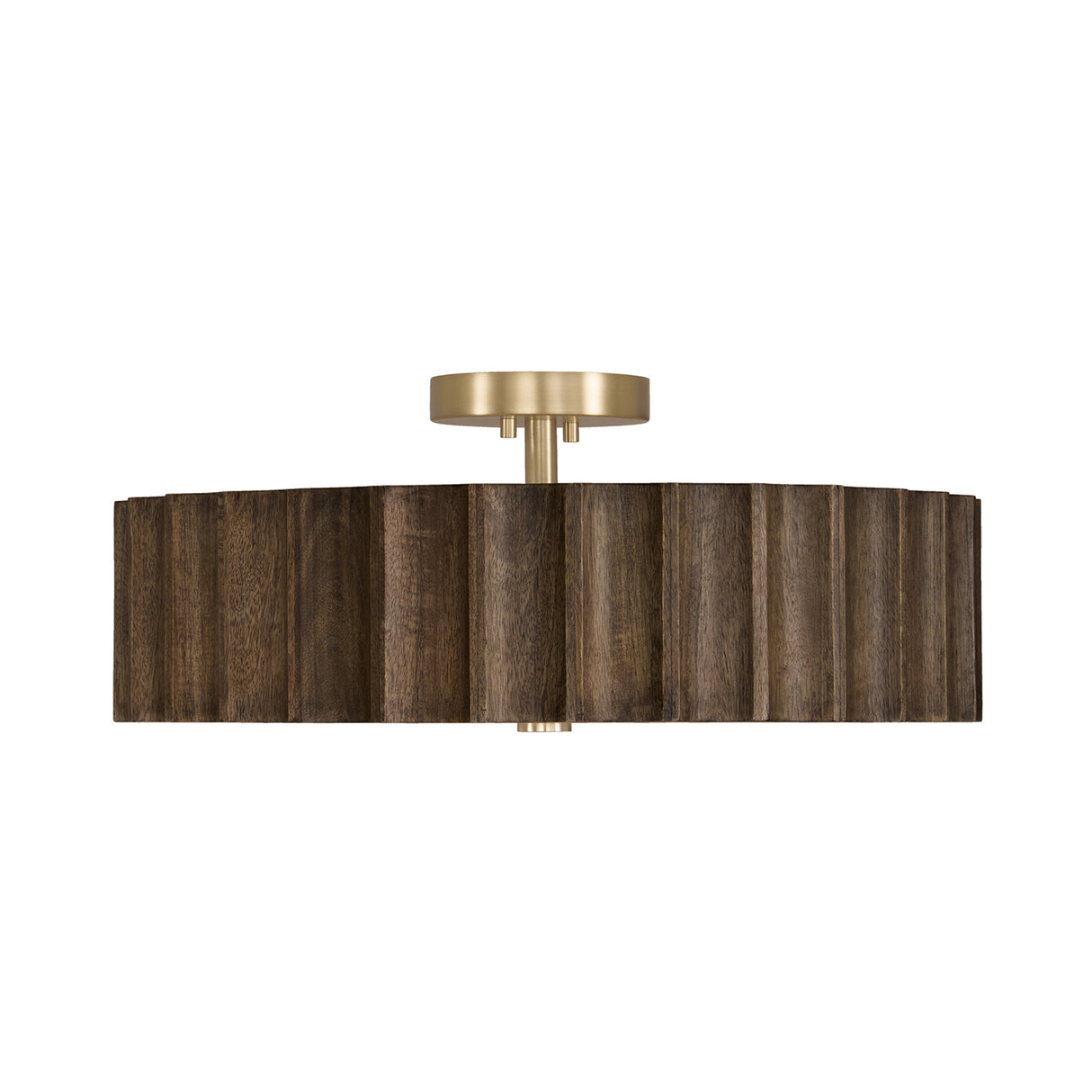 Riverton Semi-Flush 20", Espresso and Matte Brass
