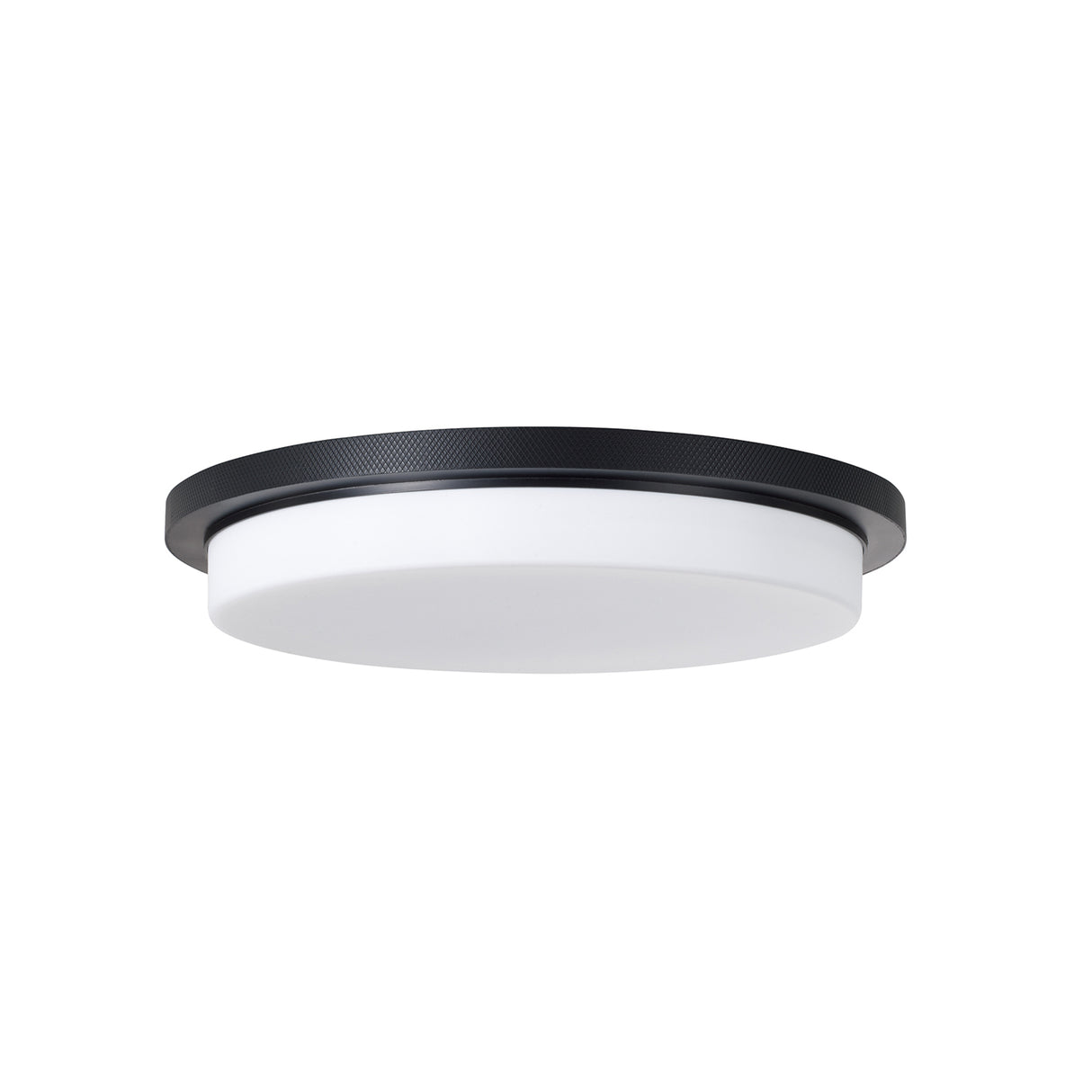 Martine LED Flush Mount 16", Matte Black and Opal Glass