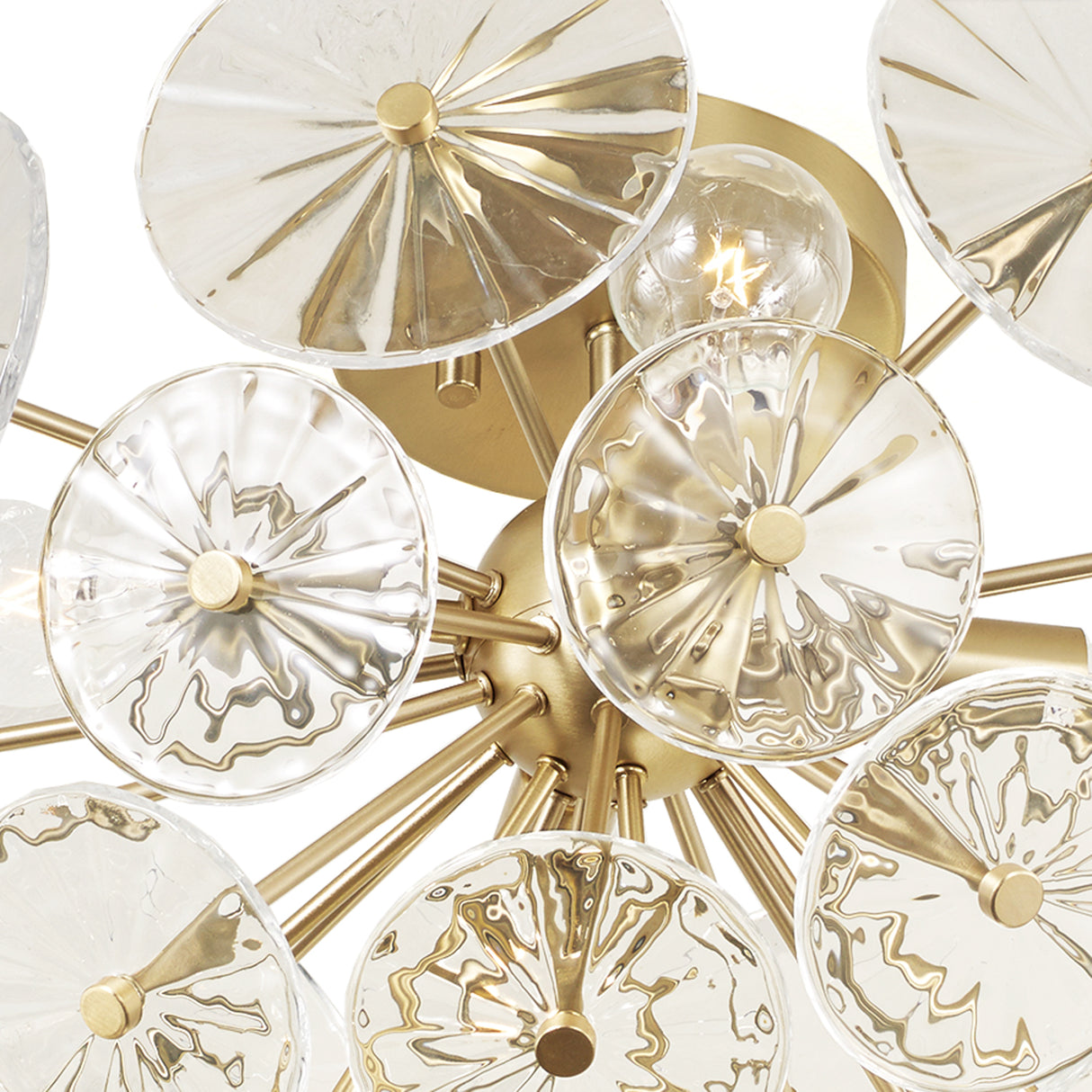 Blossom Semi-Flush Mount 16", Matte Brass and Clear Glass