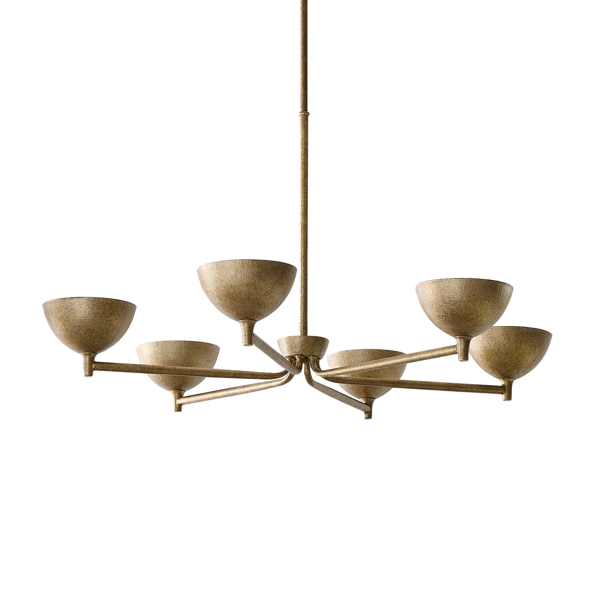 Blaise 6 Light LED Chandelier 34", Feathered Brass