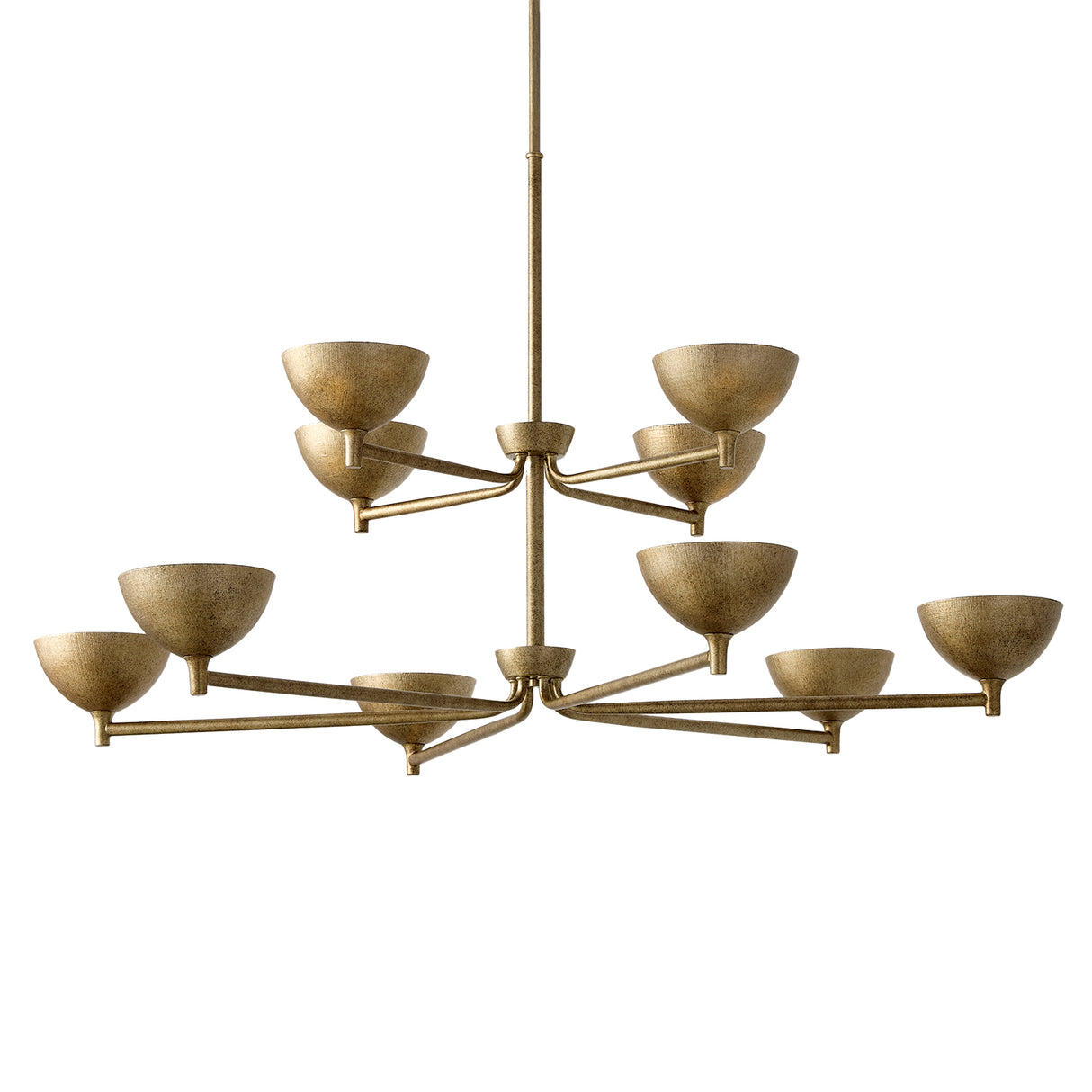 Blaise Two-Tier LED Chandelier 43", Feathered Brass