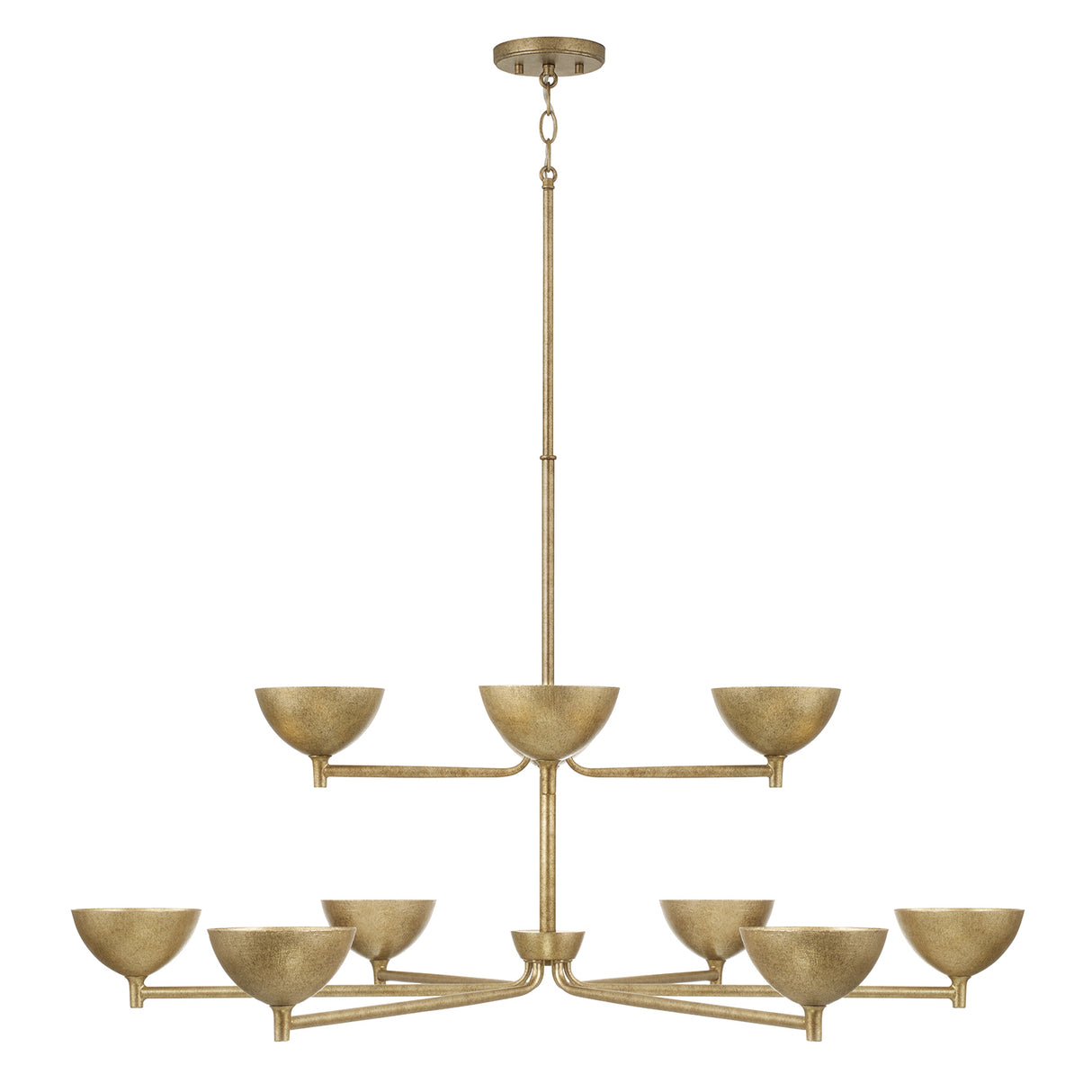 Blaise Two-Tier LED Chandelier 43", Feathered Brass