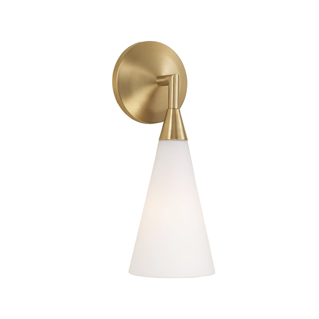 Avani Wall Sconce 14", Matte Brass and Opal Glass