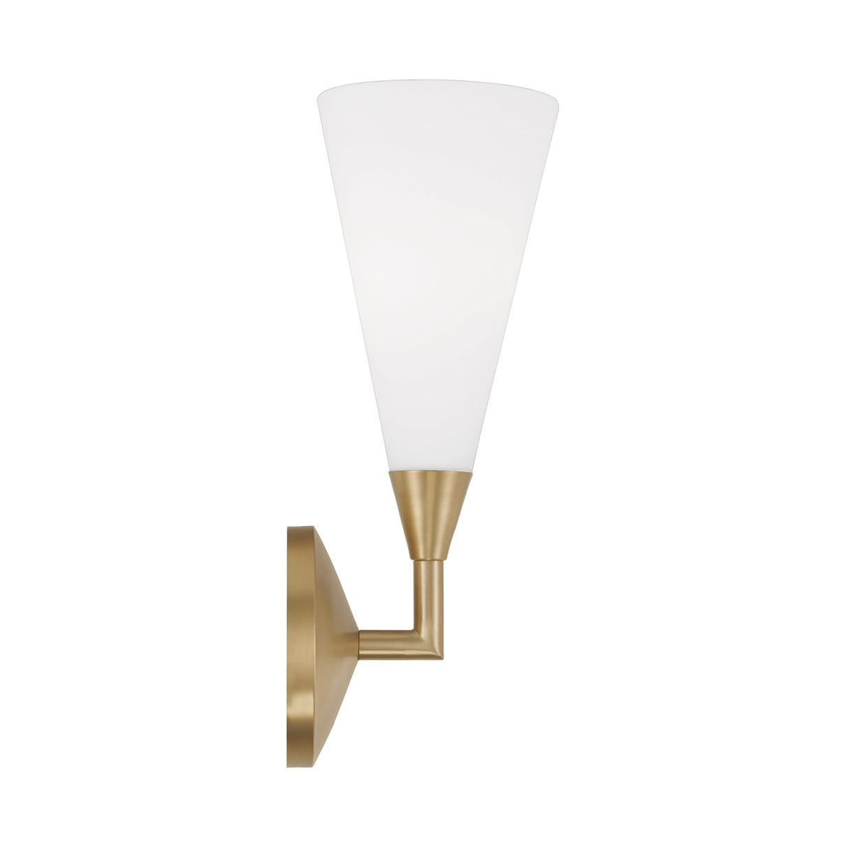 Avani Wall Sconce 14", Matte Brass and Opal Glass
