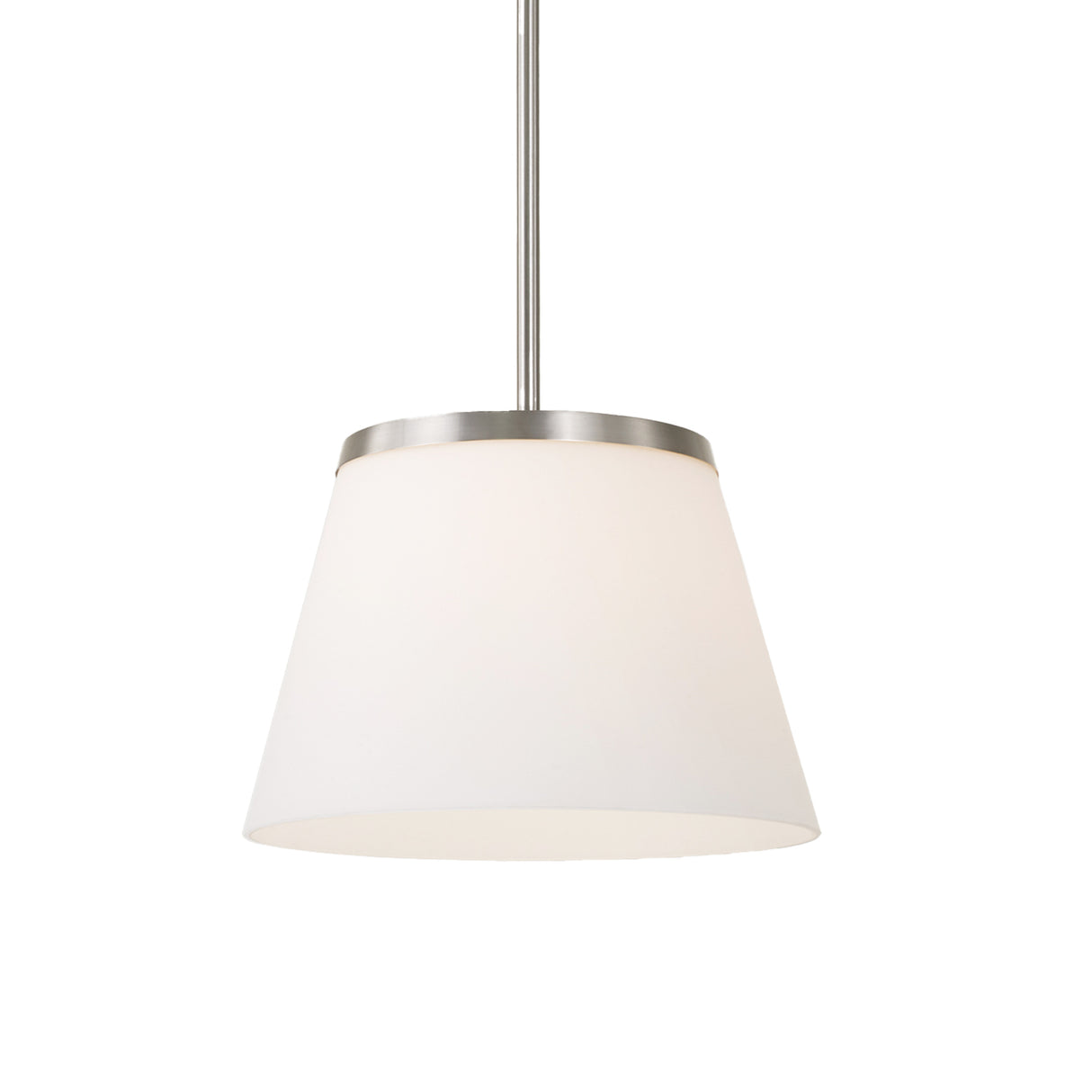 Camron Pendant 13", Brushed Nickel and Opal Glass