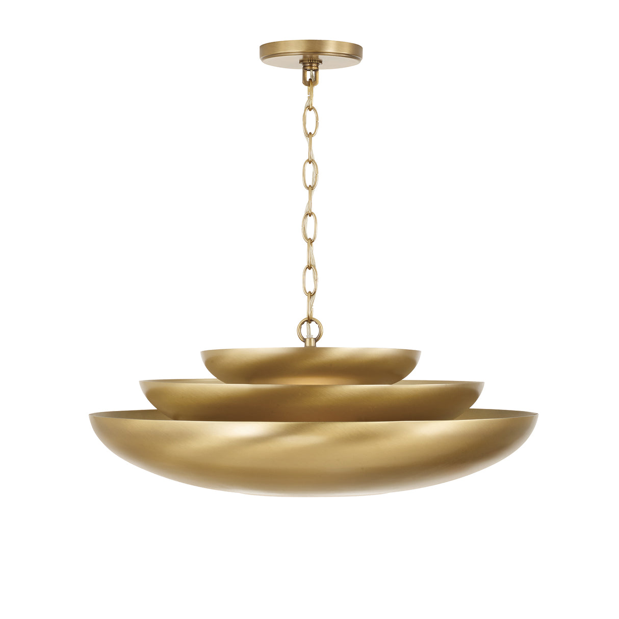 Calix Large Pendant 22", Aged Brass and Alabaster