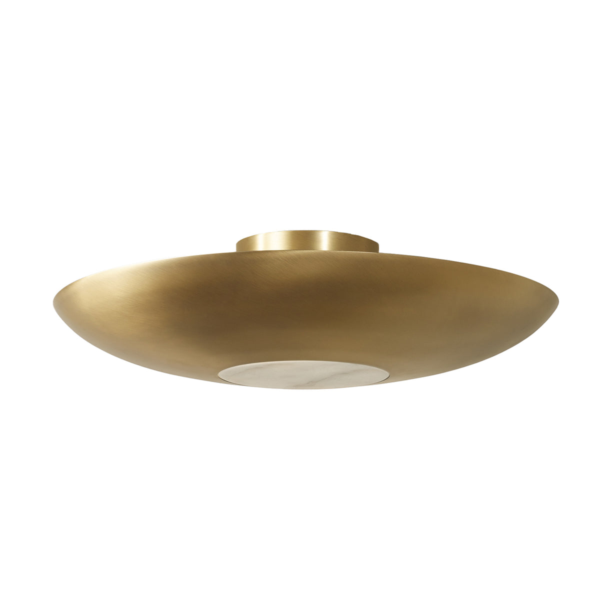 Calix Semi-Flush 23", Aged Brass and Alabaster