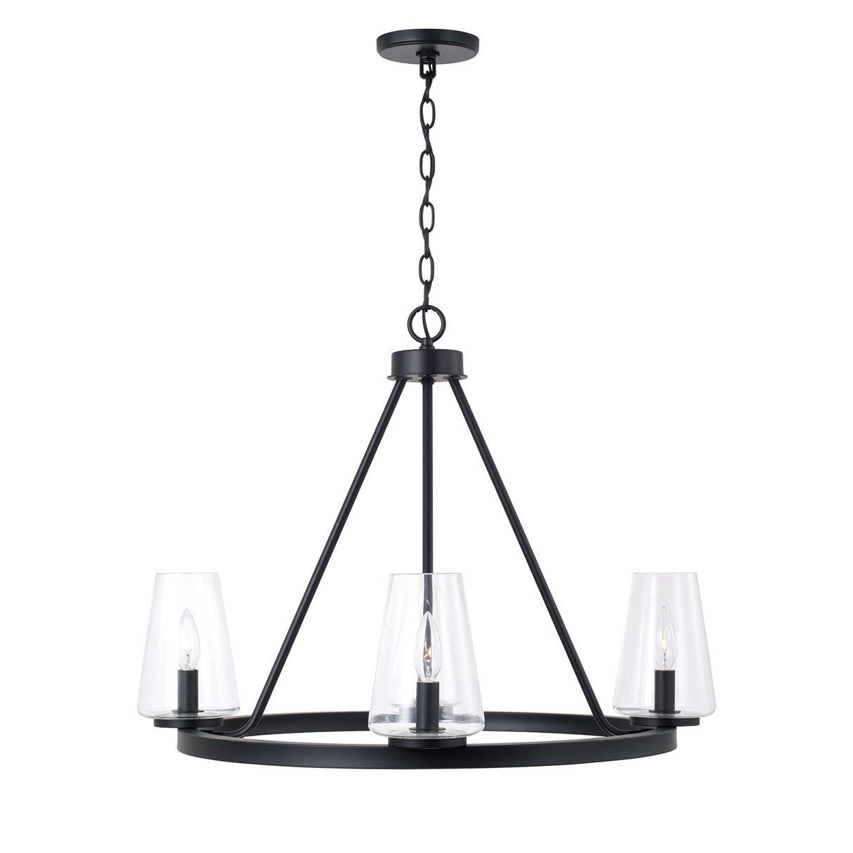Darlene 4 Light Chandelier 28", Matte Black