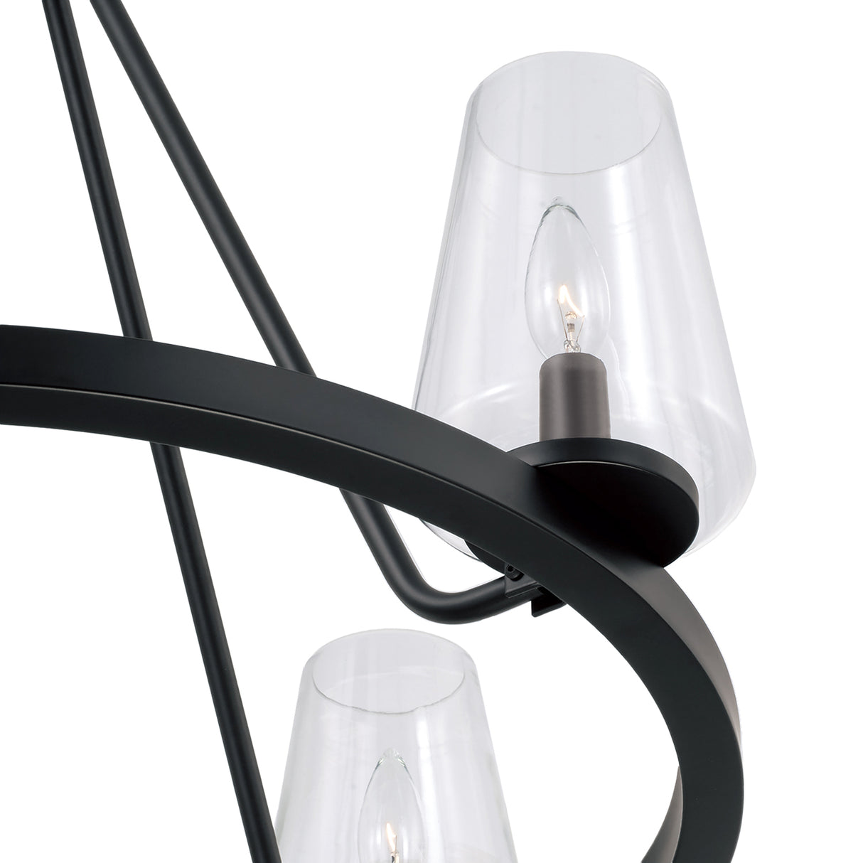Darlene 4 Light Chandelier 28", Matte Black