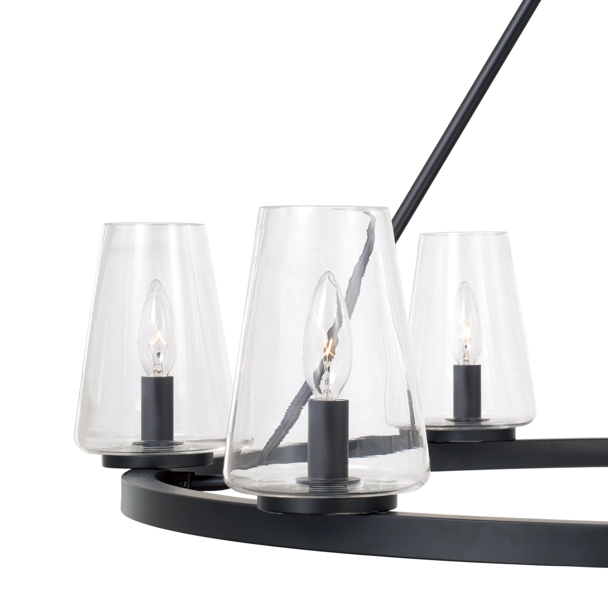 Darlene 6 Light Chandelier 36", Matte Black