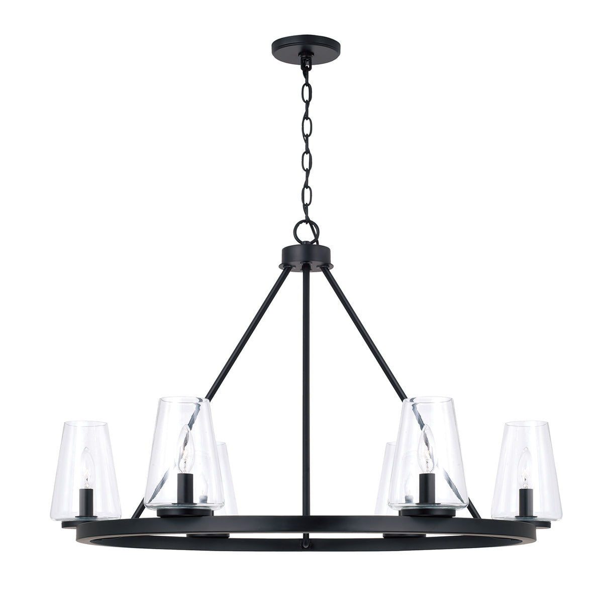 Darlene 6 Light Chandelier 36", Matte Black