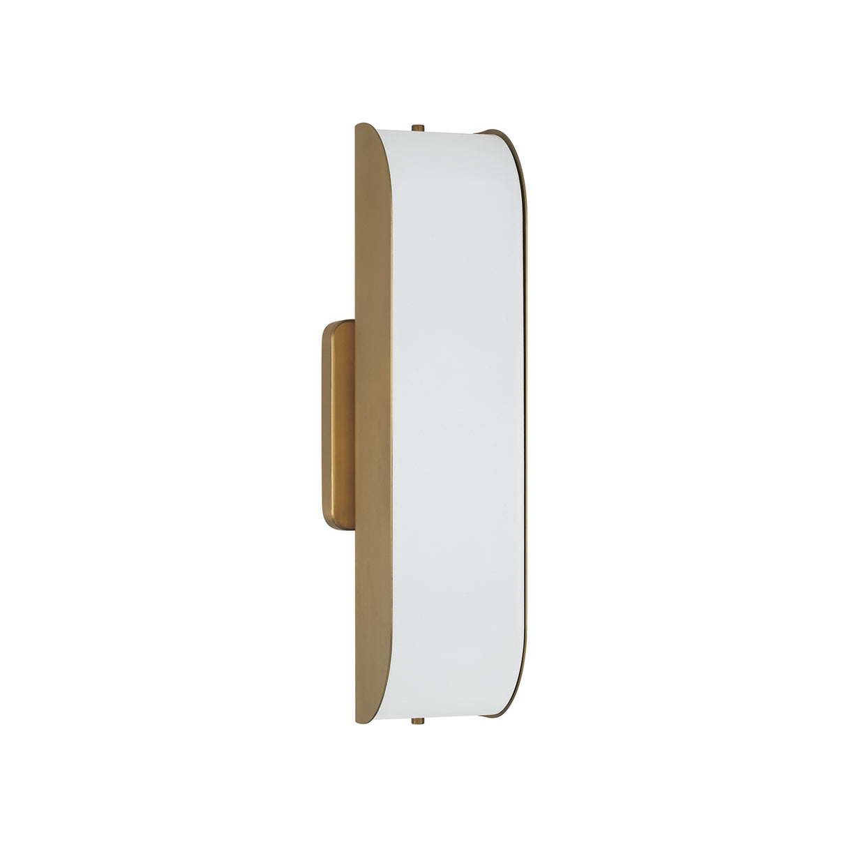 Cian LED Wall Sconce 18", Aged Brass and Milk Glass