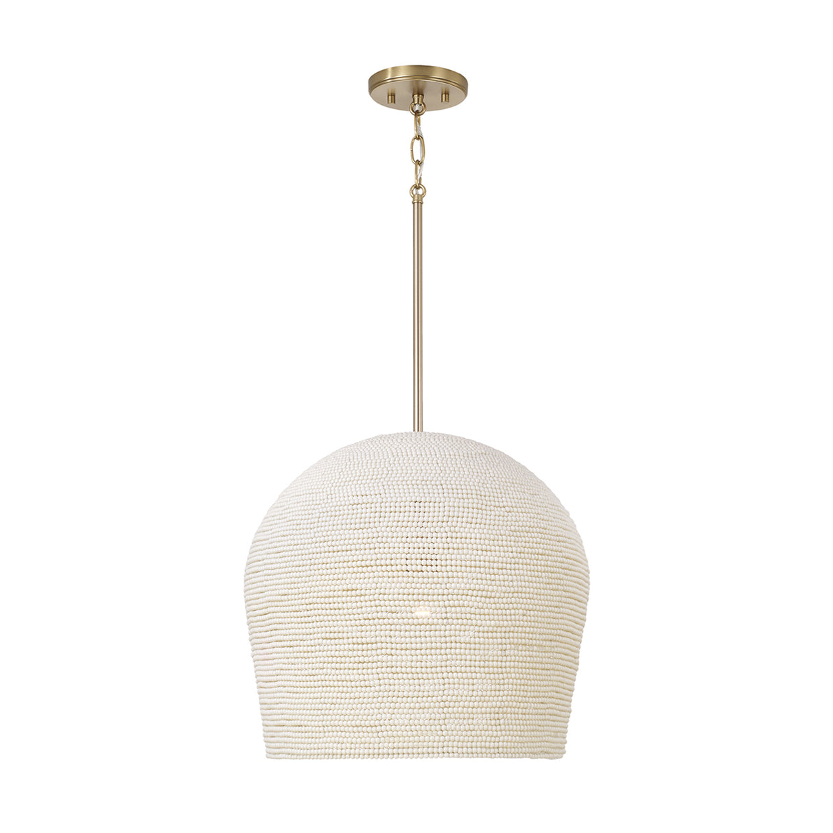 Camiri Medium Pendant 17", Aged Brass and Ivory