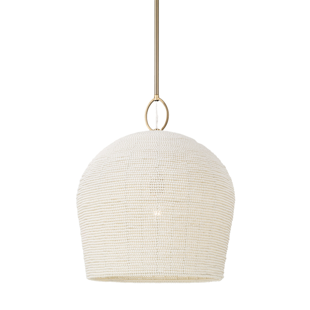 Camiri Medium Pendant 17", Aged Brass and Ivory