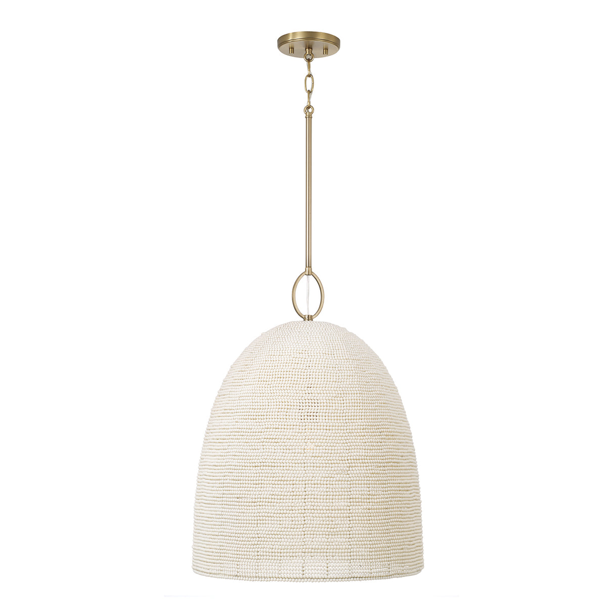 Camiri Large Pendant 18", Aged Brass and Ivory