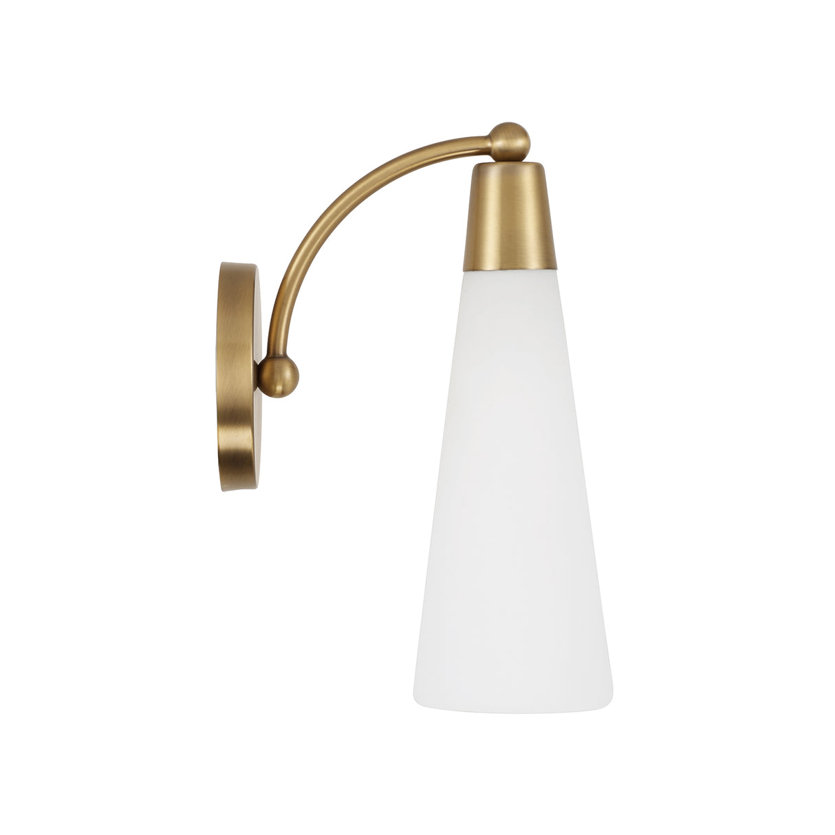 Ethel Wall Sconce 13", Aged Brass and Opal Glass