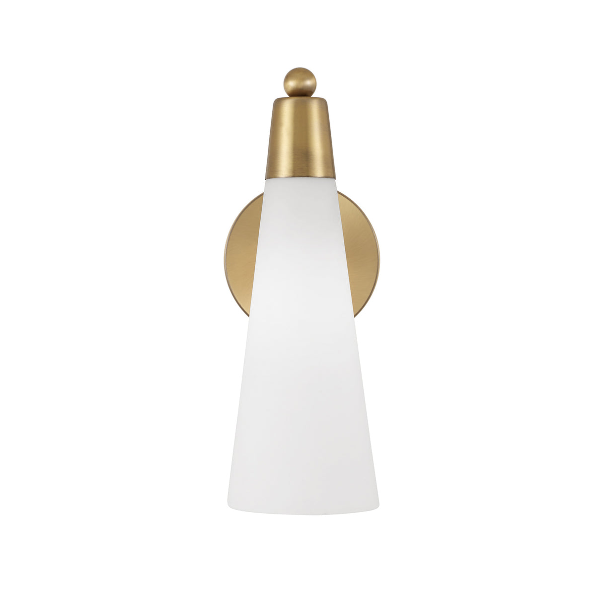 Ethel Wall Sconce 13", Aged Brass and Opal Glass