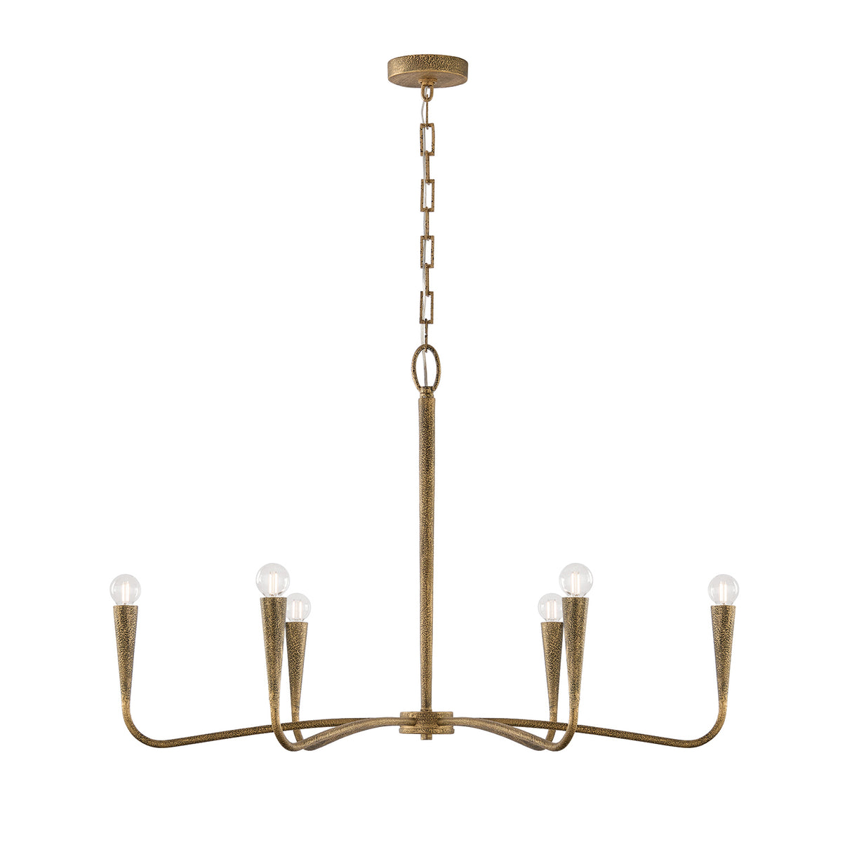 Myra 6 Light Chandelier 39", Artisan Brass