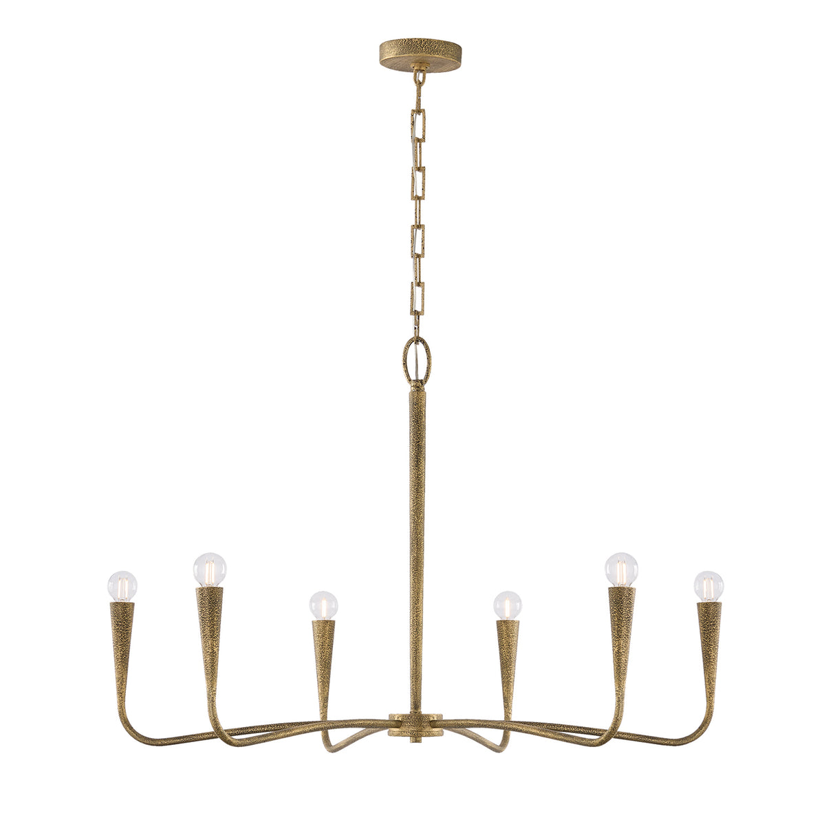 Myra 6 Light Chandelier 39", Artisan Brass