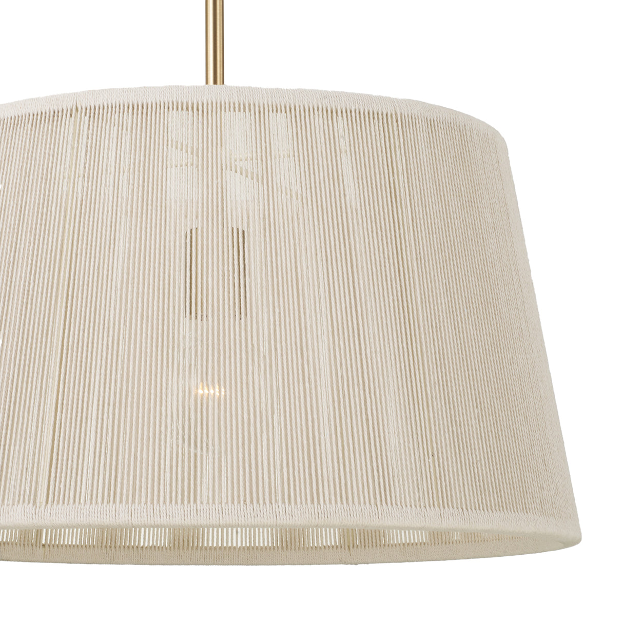 Malou Conical Pendant 18", Natural Rope and Matte Brass