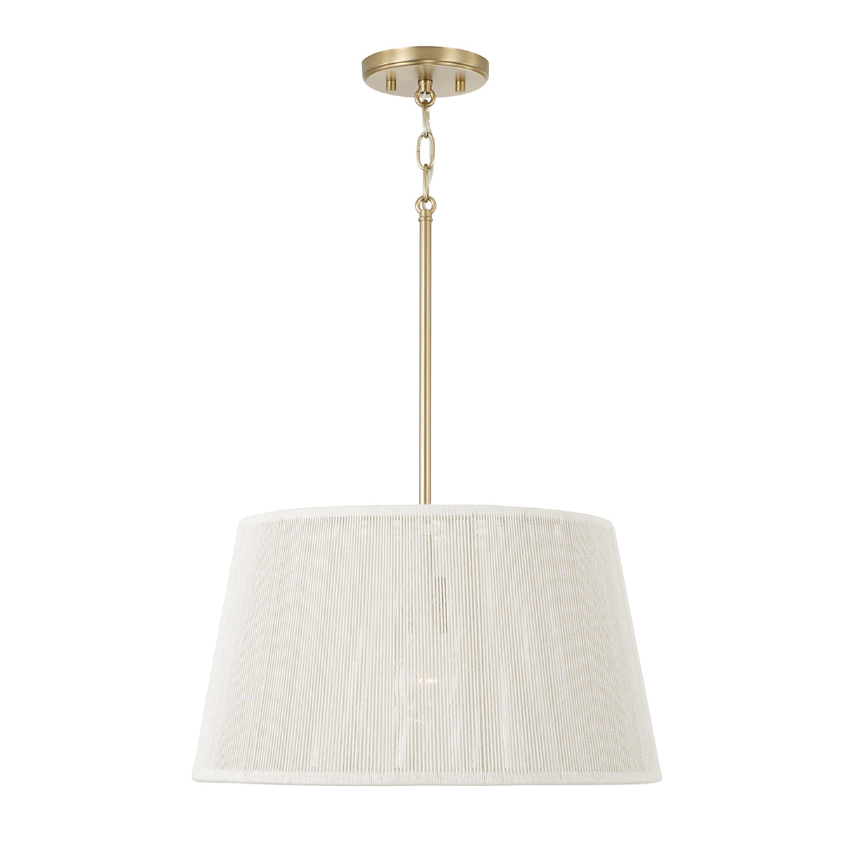 Malou Conical Pendant 18", Natural Rope and Matte Brass