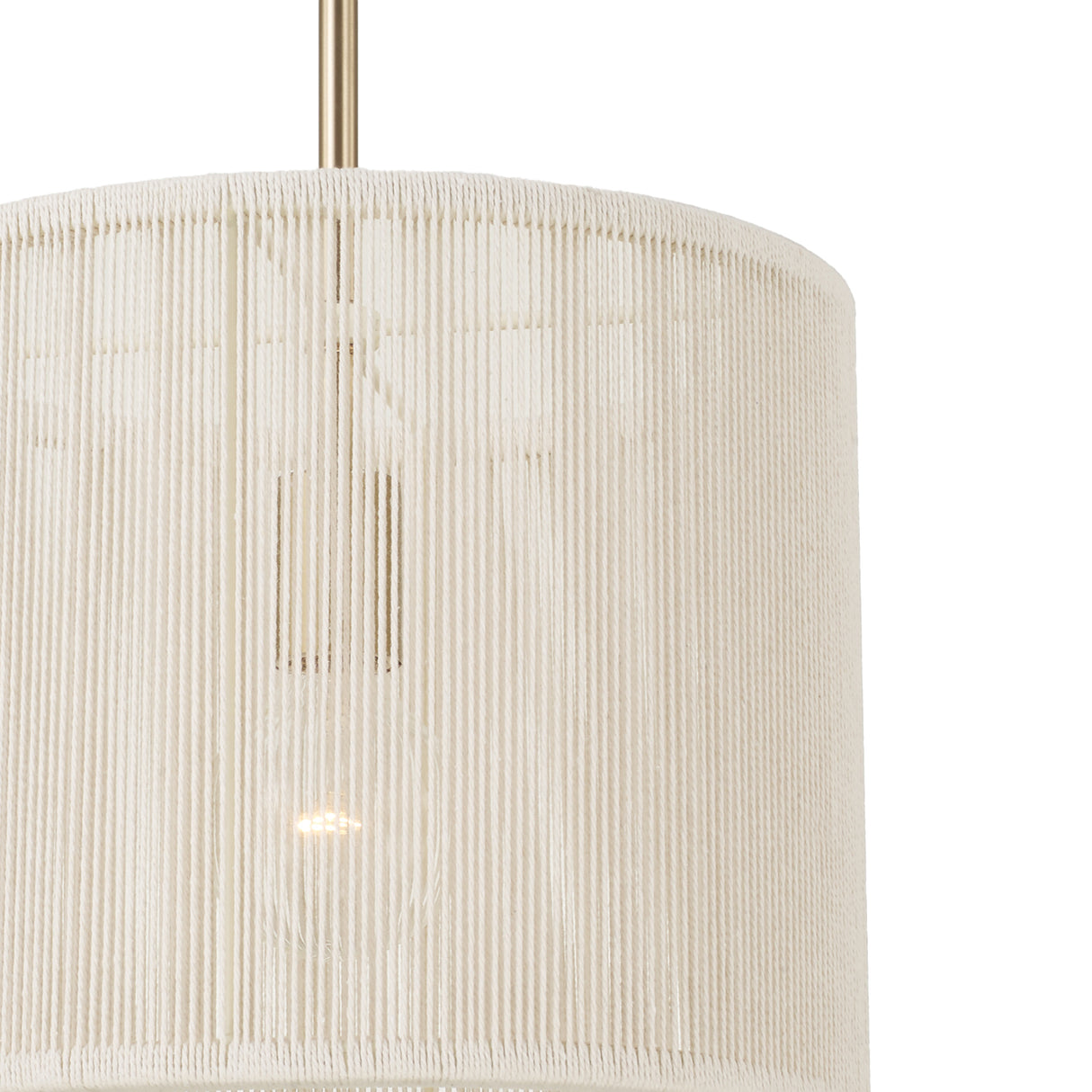 Malou Drum Pendant 12", Natural Rope and Matte Brass